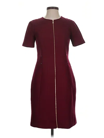 Pre-owned Lafayette 148 Casual Dress In Burgundy