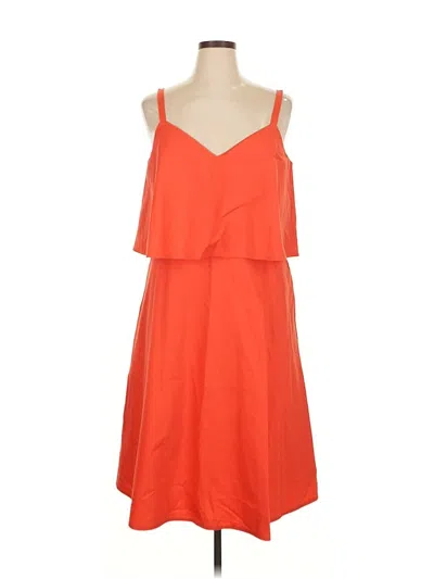 Pre-owned Lafayette 148 Casual Dress In Orange