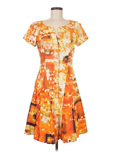Pre-owned Lafayette 148 Casual Dress In Orange