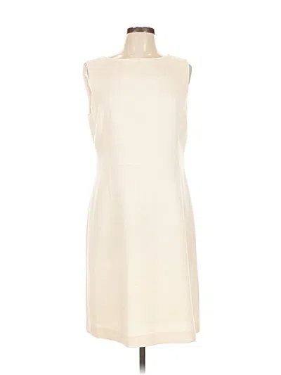 Pre-owned Lafayette 148 Casual Dress In White