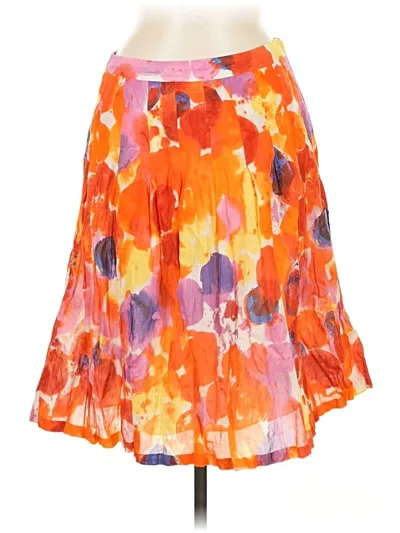 Pre-owned Lafayette 148 Casual Skirt In Orange