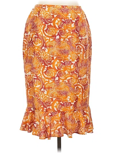 Pre-owned Lafayette 148 Casual Skirt In Orange