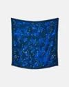 Lafayette 148 Celestial Print Cashmere-silk Scarf In Blue