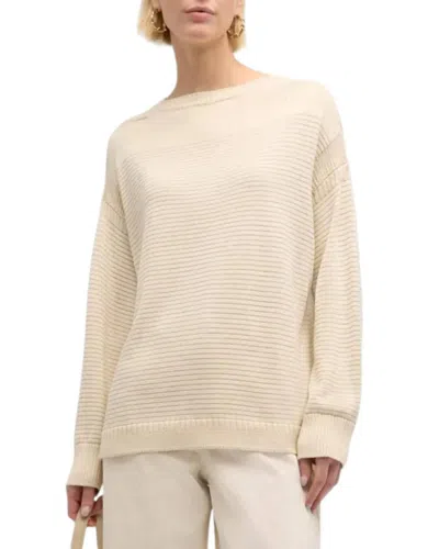 Lafayette 148 Chain-embellished Knit Sweater In Grey