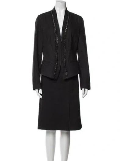 Pre-owned Lafayette 148 Chain-link Accents Skirt Set In Black