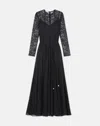 Lafayette 148 Chantilly Lace Scalloped Edge Godet Dress In Black