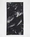 Lafayette 148 New York Charcoal Dust Square Silk Scarf In Black Multi
