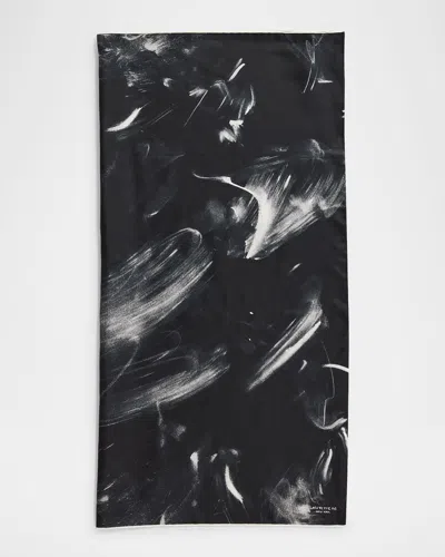 LAFAYETTE 148 CHARCOAL DUST SQUARE SILK TWILL SCARF