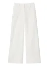 Lafayette 148 Cotton Linen Twill Wide Leg Pant In White