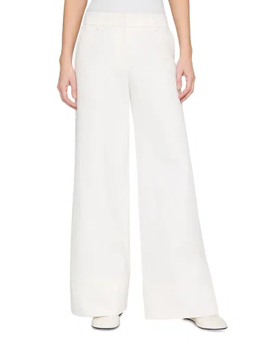Lafayette 148 Cotton Linen Twill Wide Leg Pant In White