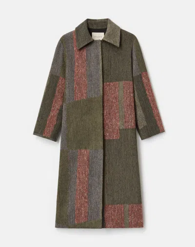 Lafayette 148 Check Jacquard Button Front Coat In Gray