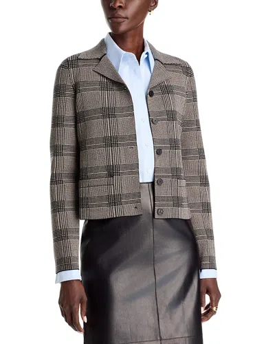 Lafayette 148 Check Stitch Knit Blazer In Gray