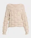 Lafayette 148 Lofty Merino Wool Basket Stitch Sweater In Neutral