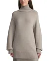 Lafayette 148 Chunky Stand Collar Wool Sweater In Gray