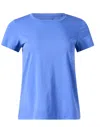 Lafayette 148 Modern Short-sleeve Cotton Jersey Tee In Blue