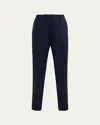 Lafayette 148 Clinton Cropped Stretch Wool Pants In Blue