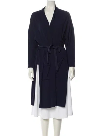 Pre-owned Lafayette 148 Coat In Blue