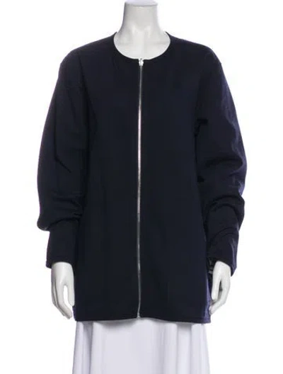 Pre-owned Lafayette 148 Coat In Blue
