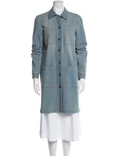 Pre-owned Lafayette 148 Coat In Blue