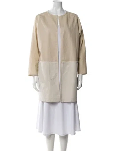 Pre-owned Lafayette 148 Coat In Neutral