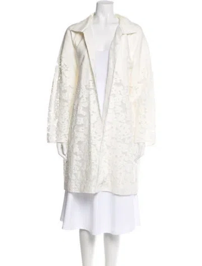 Pre-owned Lafayette 148 Coat In White