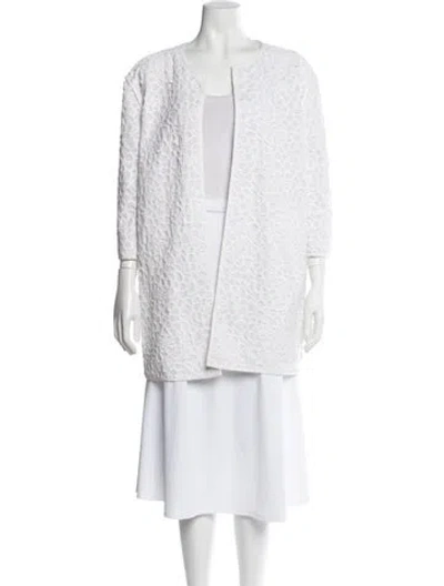 Pre-owned Lafayette 148 Coat In White