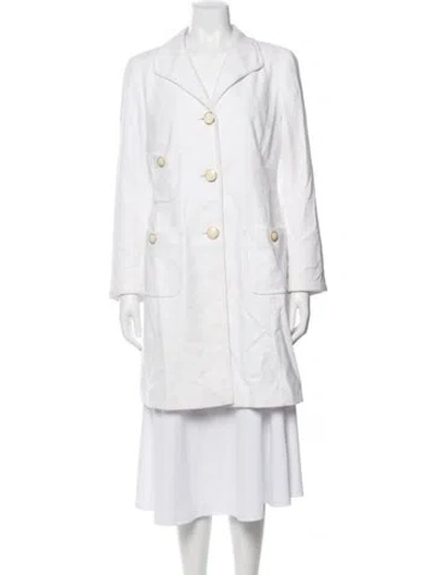 Pre-owned Lafayette 148 Coat In White