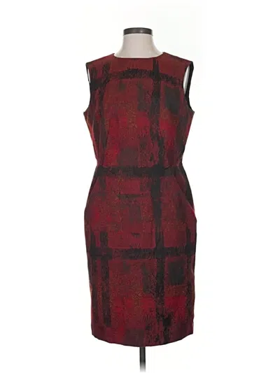 Pre-owned Lafayette 148 Cocktail Dress In Burgundy