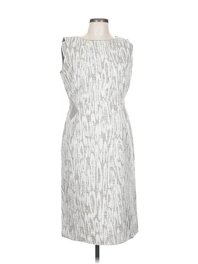 Pre-owned Lafayette 148 Cocktail Dress In Silver