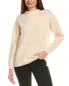 Lafayette 148 New York Cold-shoulder Mock Neck Wool & Cashmere-blend Sweater In Blue
