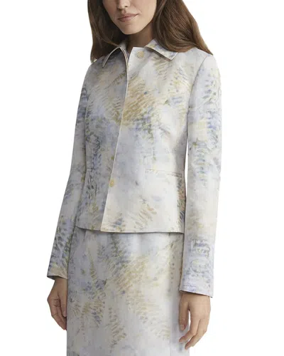 LAFAYETTE 148 COLLARED WELT POCKET LINEN-BLEND JACKET
