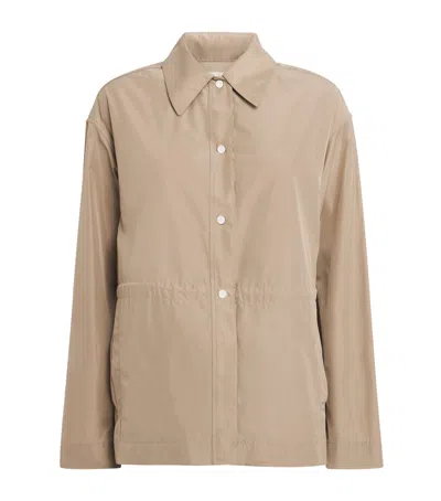 Lafayette 148 Collared Windbreaker Jacket In Brown