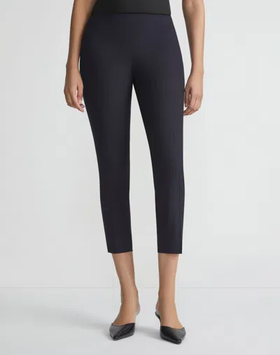 Lafayette 148 Sateen Stanton Pants In Black In Blue