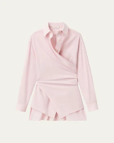 Lafayette 148 Convertible Wrap-front Blouse In Pink