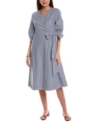 Lafayette 148 Corely Wrap Dress In Blue