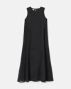 Lafayette 148 Cotton A Line Maxi Sleeveless Dress In Black