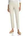 Lafayette 148 Stanton Tapered Stretch Cotton Ankle Pants In Pebble
