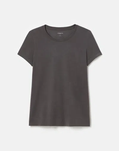 Lafayette 148 Cotton Jersey Modern Tee In Carbon