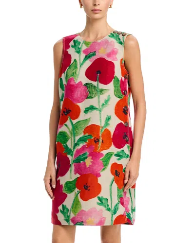Lafayette 148 Cotton Linen Shift Dress In Multi