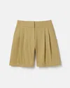 Lafayette 148 Cotton-linen Twill Leroy Short In Loden Green