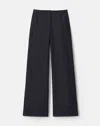 Lafayette 148 Cotton Linen Twill Mid Rise Wide Leg Pant In Navy