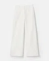 Lafayette 148 Cotton Linen Twill Wide Leg Pant In White