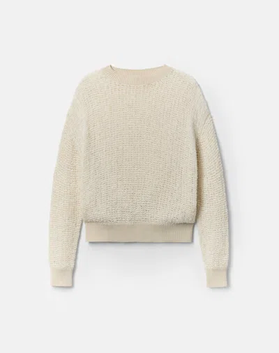 Lafayette 148 Cotton Open Stitch Pullover Sweater In Pebble Multi