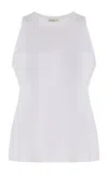 Lafayette 148 Swiss Cotton Rib Racerback Tank In White