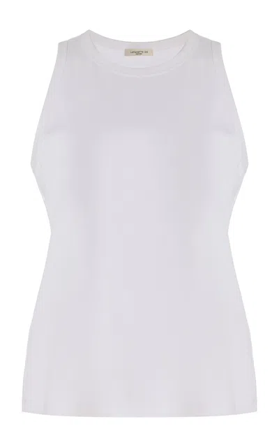 Lafayette 148 Swiss Cotton Rib Racerback Tank In White