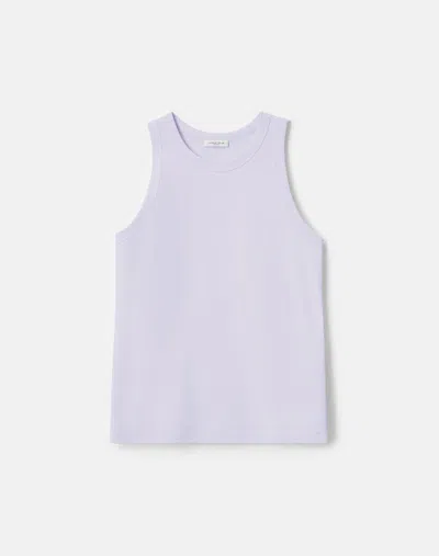 Lafayette 148 Cotton Rib Jersey Racerback Tank In Purple
