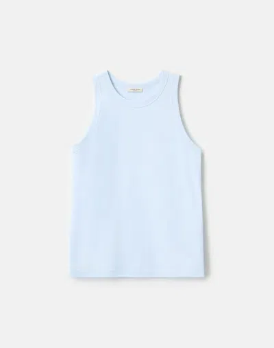 Lafayette 148 Cotton Rib Jersey Racerback Tank In Blue