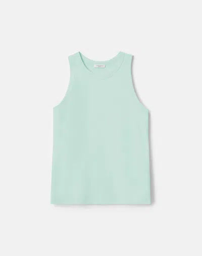 Lafayette 148 Cotton Rib Jersey Racerback Tank In Green