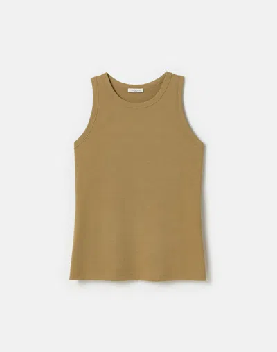 Lafayette 148 Cotton Rib Jersey Racerback Tank In Green