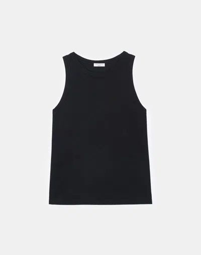 Lafayette 148 Swiss Cotton Rib Racerback Tank In Black